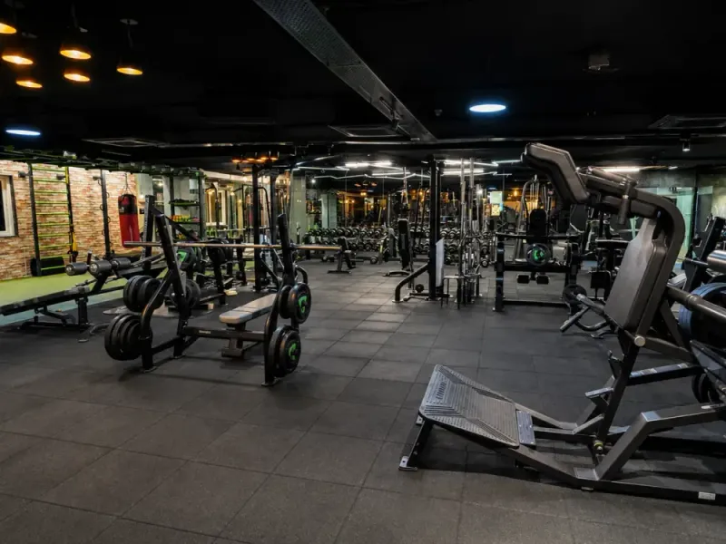 The main training floor at V2 Fitness Zone Sainikpuri