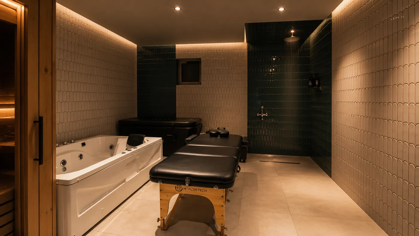 Inside the recovery suite at V2 Fitness Zone Miyapur
