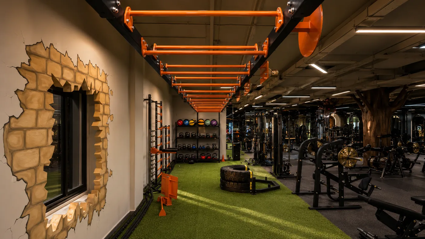 Members training in the MoveStrong CrossFit and strength zone at V2 Fitness Zone Secunderabad