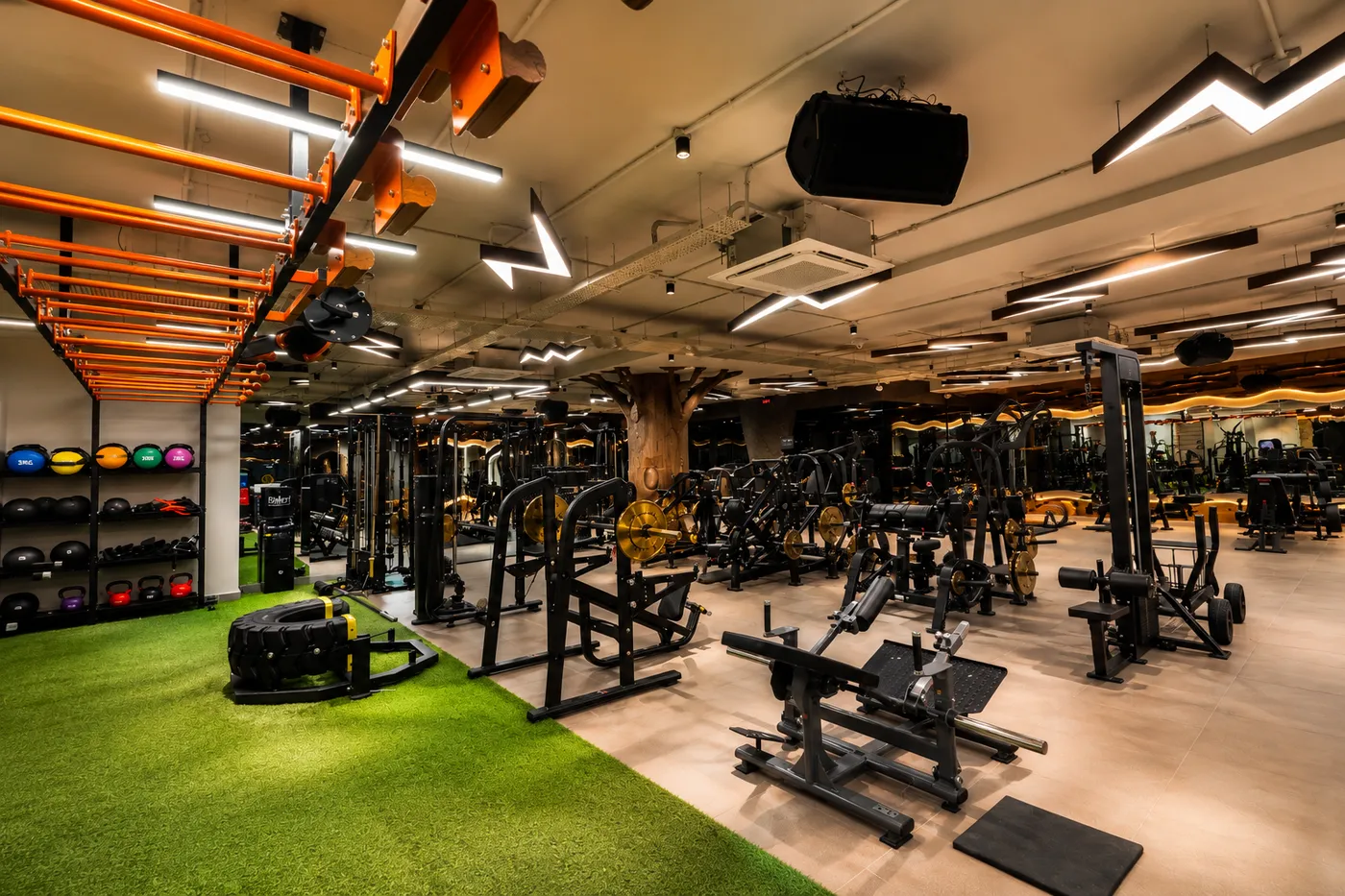 Members training in the MoveStrong CrossFit and strength zone at V2 Fitness Zone Secunderabad