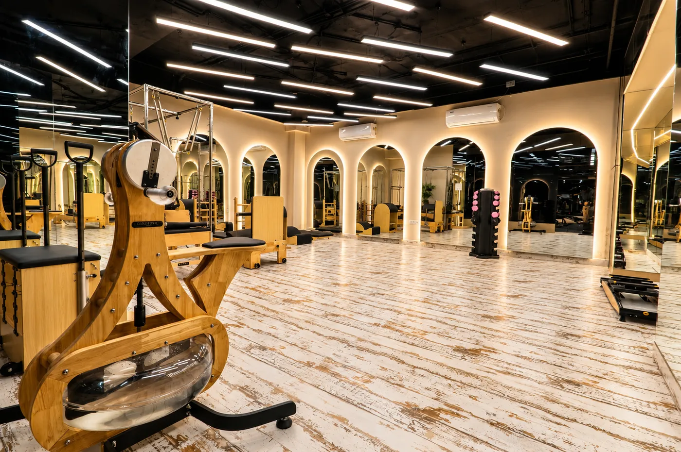 A group fitness class in the studio at V2 Fitness Zone Secunderabad