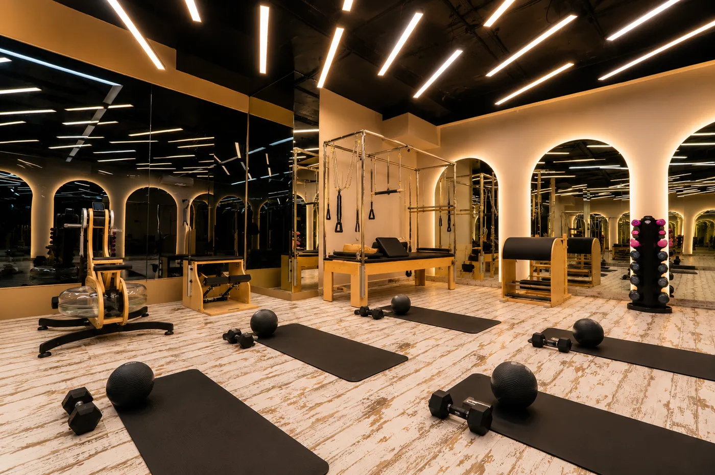 A group fitness class in the studio at V2 Fitness Zone Secunderabad
