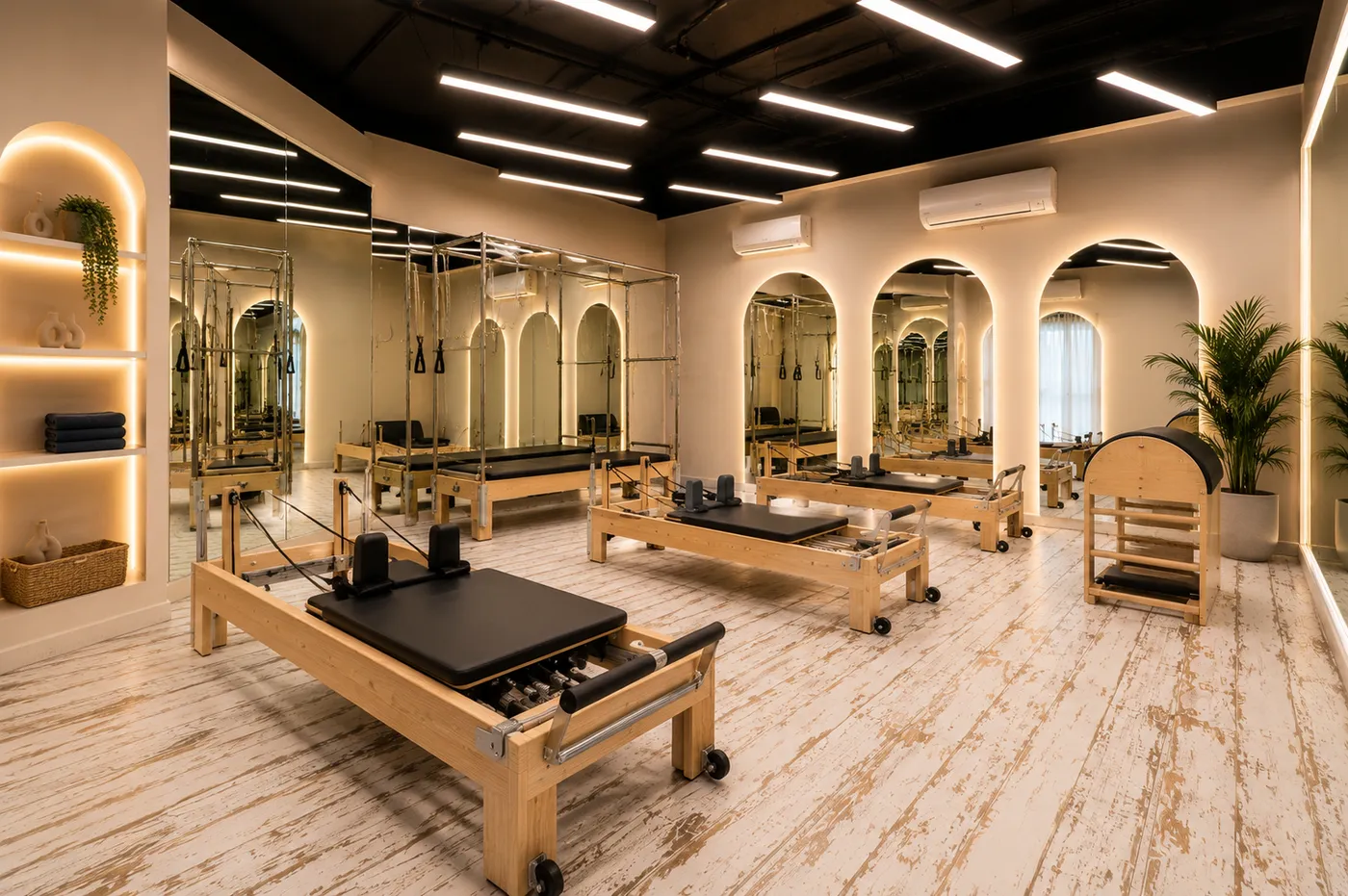 A group fitness class in the studio at V2 Fitness Zone Secunderabad
