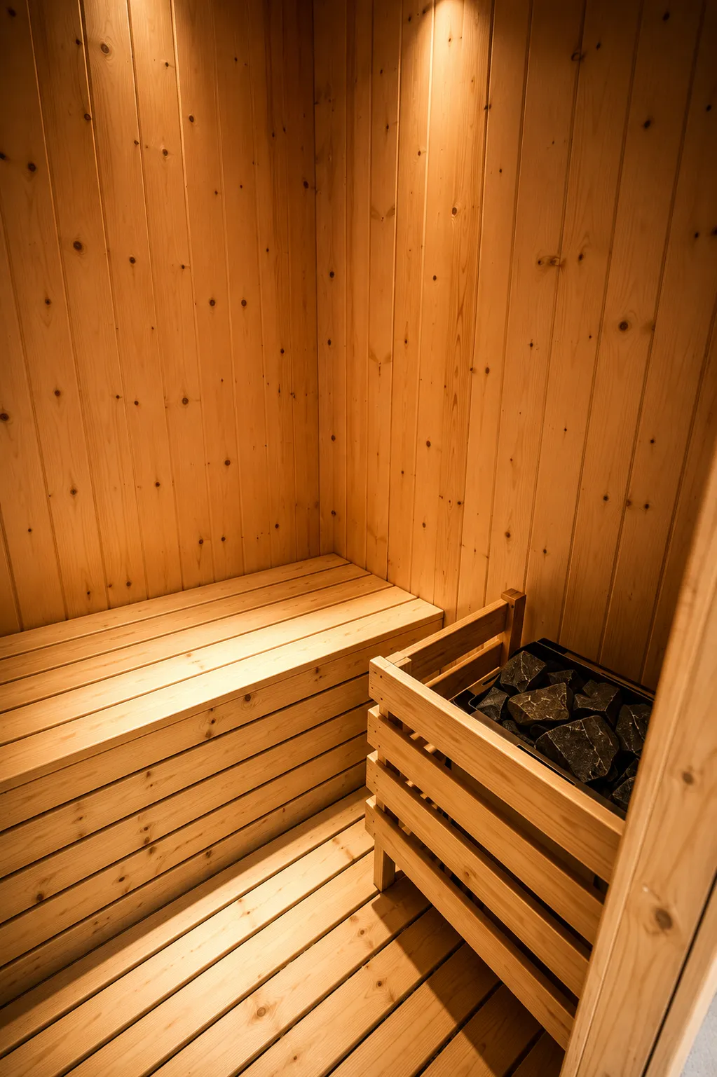 The dry sauna in the V2 Fitness Zone recovery suite
