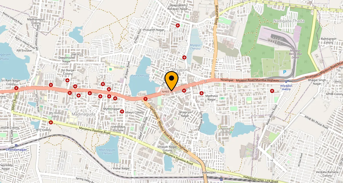 Map of the area around V2 Fitness Zone Miyapur