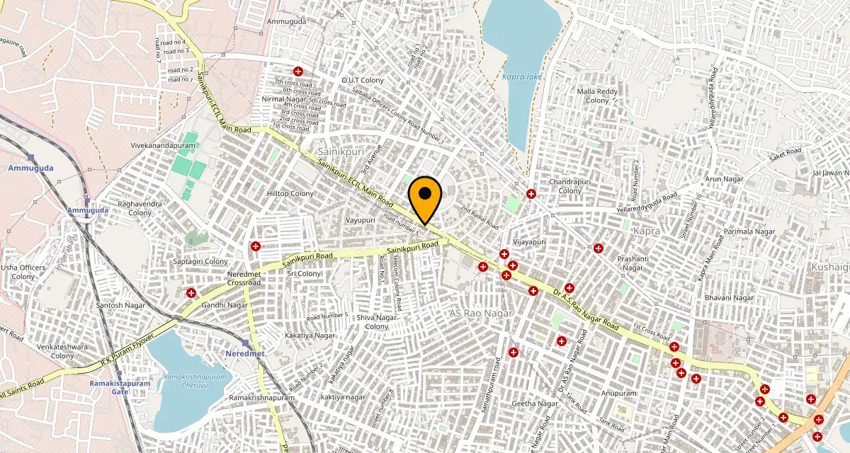 Map of the area around V2 Fitness Zone Sainikpuri