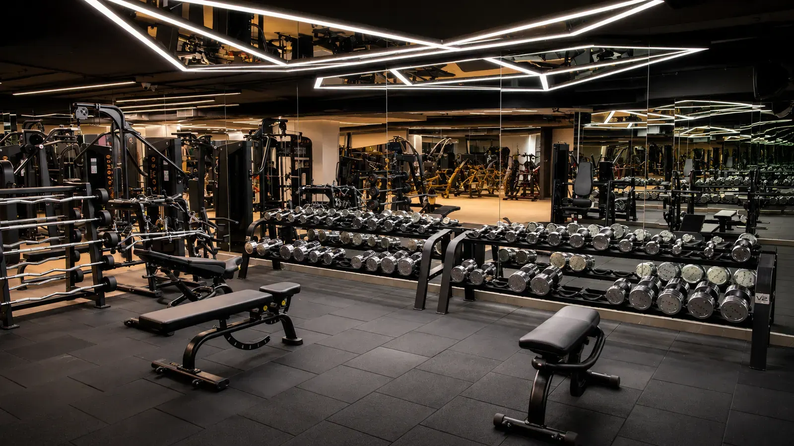 The strength and equipment floor at V2 Fitness Zone Kompally