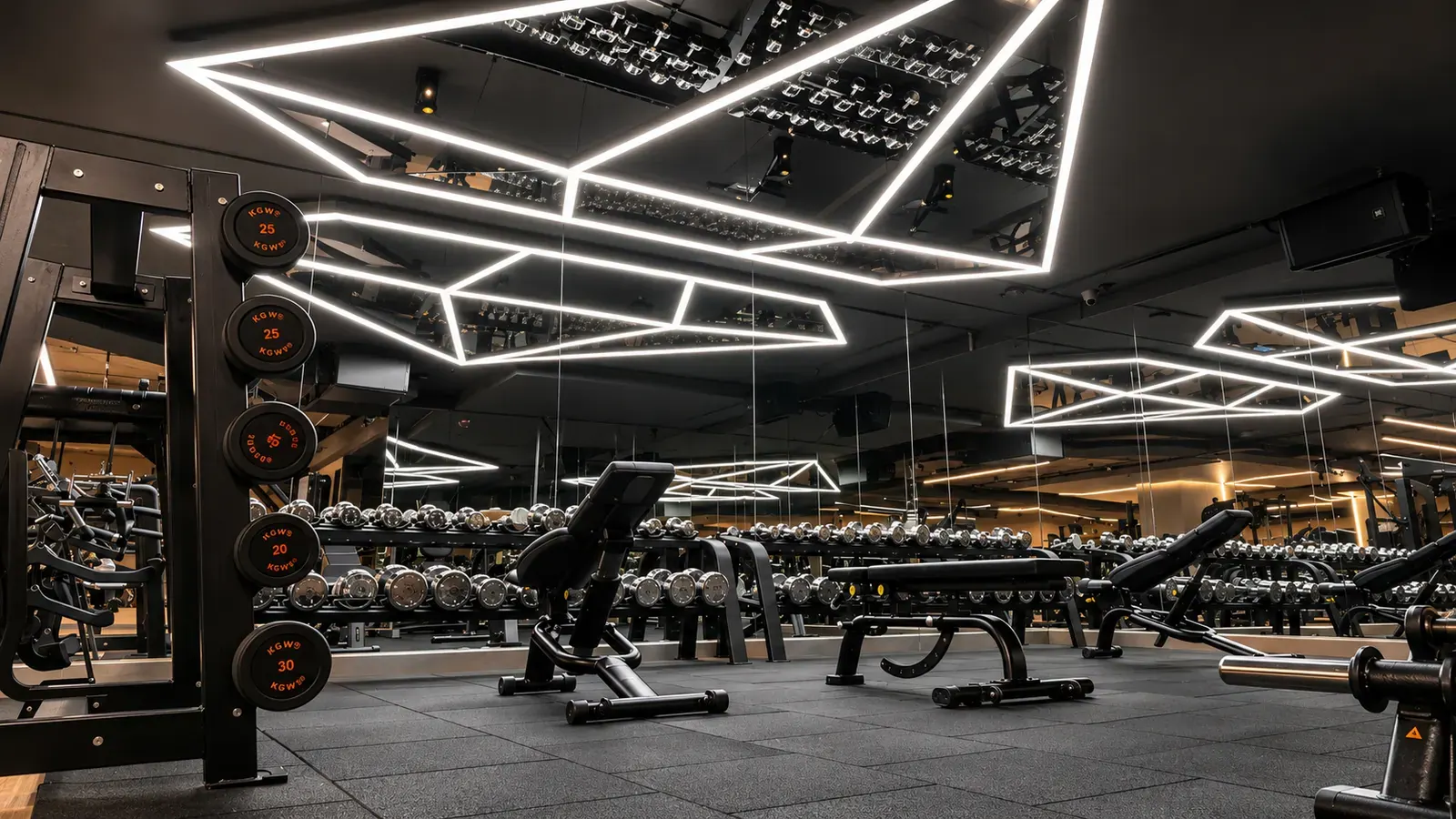 The strength and equipment floor at V2 Fitness Zone Kompally