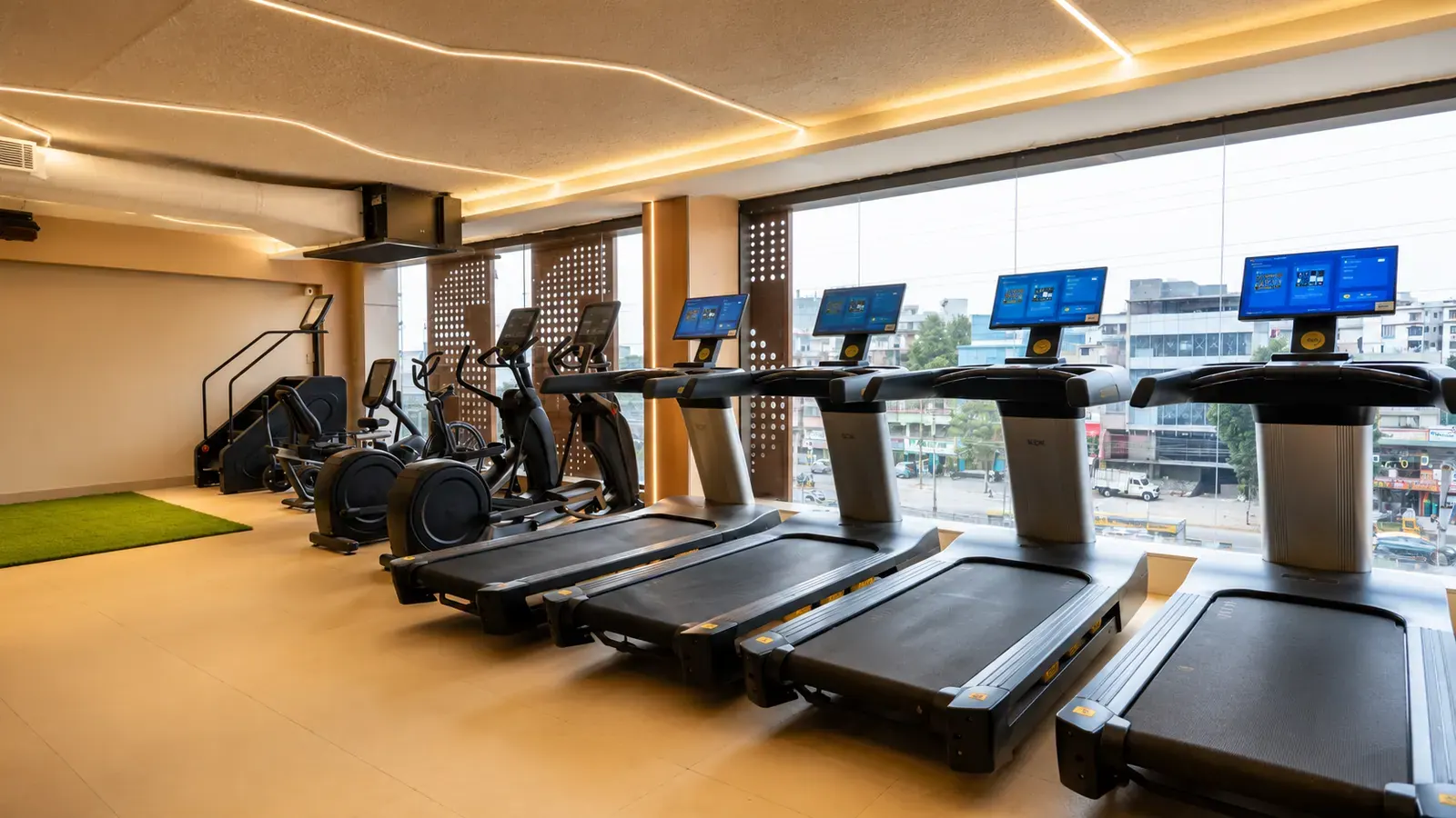 The cardio zone at V2 Fitness Zone Miyapur