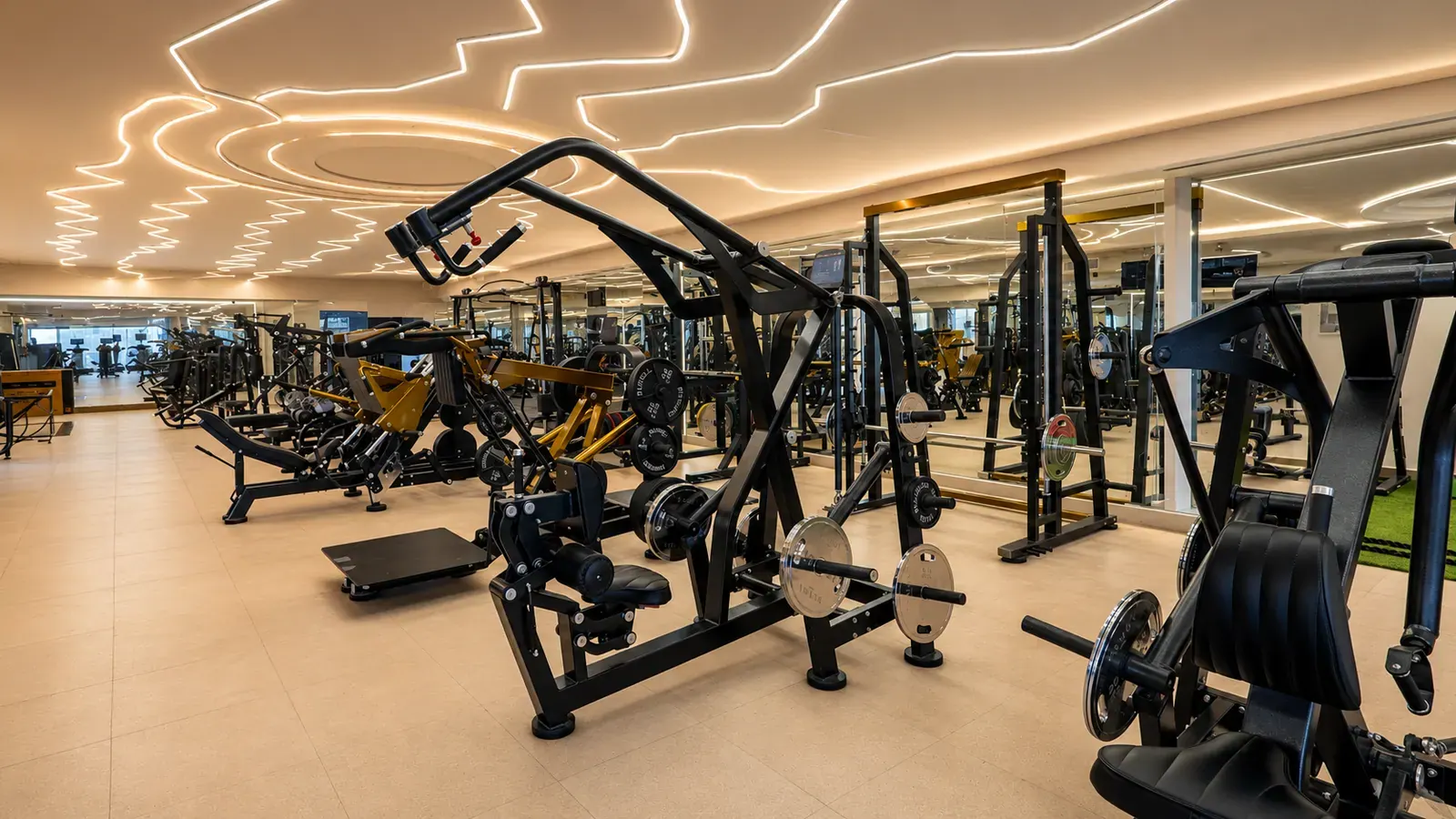 The strength and equipment floor at V2 Fitness Zone Miyapur