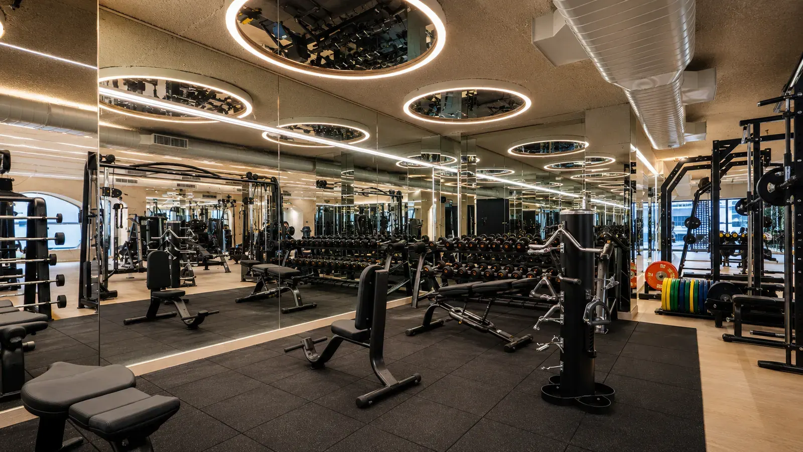 The strength and equipment floor at V2 Fitness Zone Miyapur