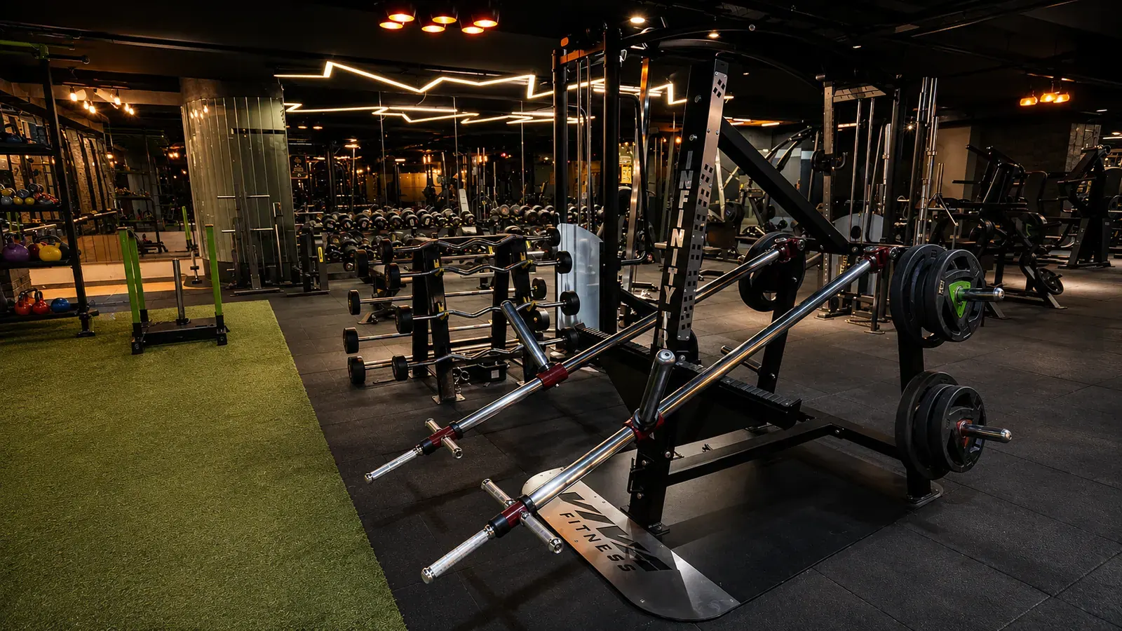The strength and equipment floor at V2 Fitness Zone Sainikpuri